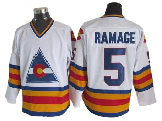 Colorado Avalanche #5 Rob Ramage 1980 Vintage CCM Jersey -White by Hockey David