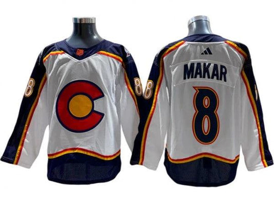 Colorado Avalanche #8 Cale Makar White 2022&23 Reverse Retro Jersey by Hockey David