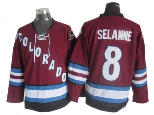 Colorado Avalanche #8 Teemu Selänne Burgundy 2002 Vintage CCM Jersey by Hockey David