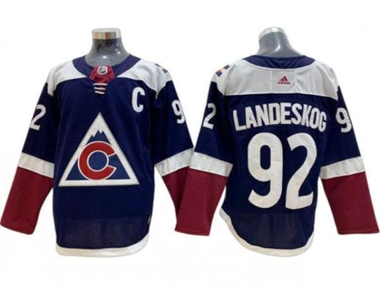 Colorado Avalanche #92 Gabriel Landeskog Navy Alternate Jersey by Hockey David
