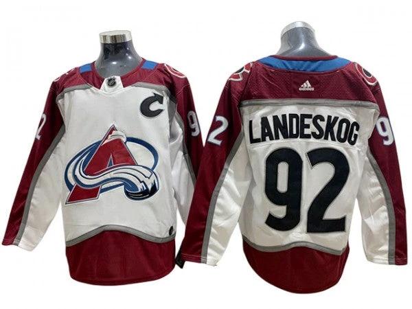 Colorado Avalanche #92 Gabriel Landeskog White Away Jersey by Hockey David