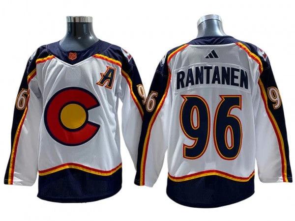 Colorado Avalanche #96 Mikko Rantanen White 2022&23 Reverse Retro Jersey by Hockey David