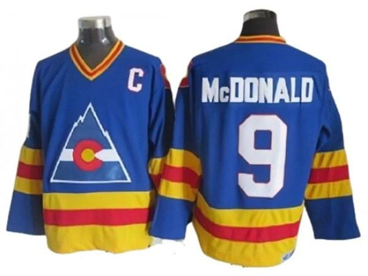 Colorado Avalanche #9 Lanny McDonald 1980 Vintage CCM Jersey - Blue by Hockey David