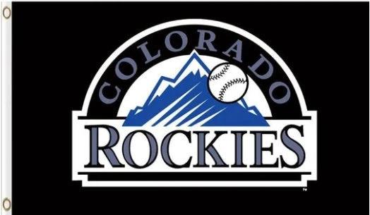 Colorado Rockies Baseball Club Black Flag 3X5Ft Banner USA Polyester with Brass Grommets by flagsjustdoit