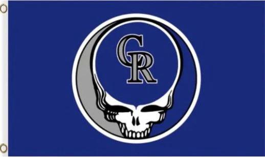 Colorado Rockies Dead Skull Flag 3X5Ft Banner USA Polyester with Brass Grommets by flagsjustdoit
