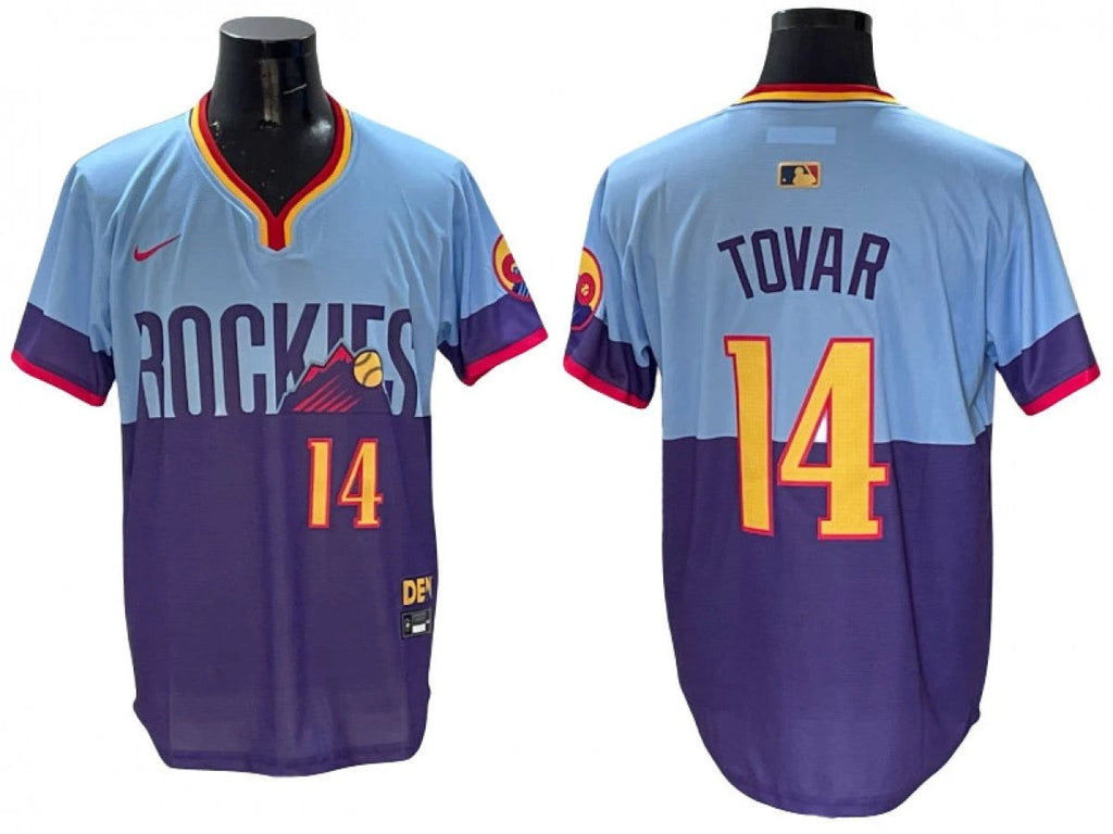 Colorado Rockies #14 Ezequiel Tovar 2025 City Connect Limited Jersey Purple Light Blue by My Store
