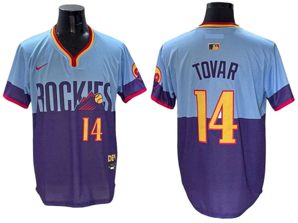 Colorado Rockies #14 Ezequiel Tovar 2025 City Connect Limited Jersey Purple Light Blue by My Store