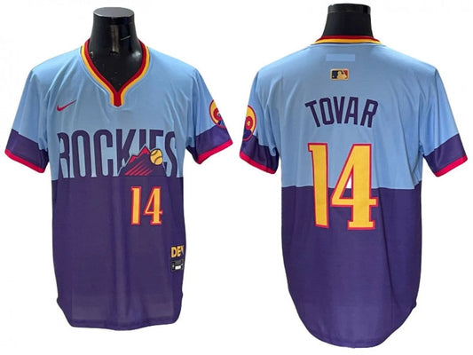 Colorado Rockies #14 Ezequiel Tovar 2025 City Connect Limited Jersey Purple Light Blue by My Store