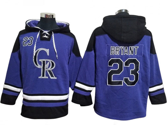 Colorado Rockies #19 Charlie Blackmon Purple Ageless Must-Have Lace-Up Pullover Hoodie by Hoodie Pullover