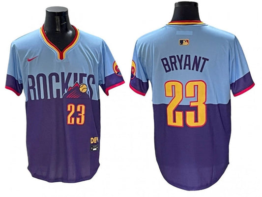 Colorado Rockies #23 Kris Bryant 2025 City Connect Limited Jersey Purple Light Blue by My Store