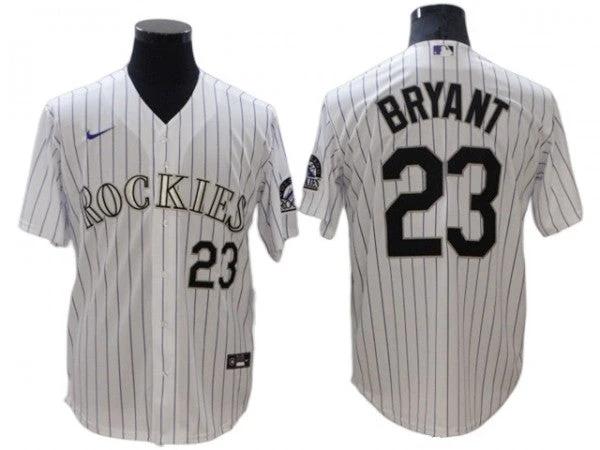 Colorado Rockies #23 Kris Bryant White Home Cool Base Jersey by My Store