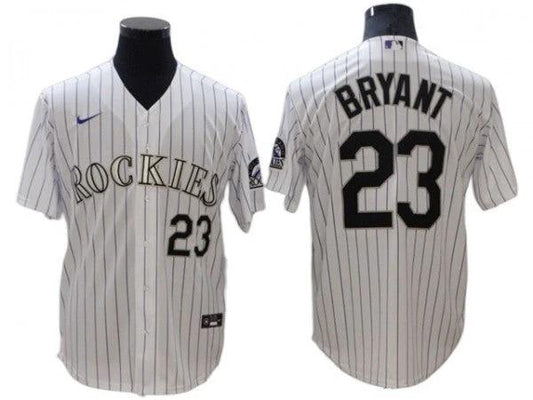 Colorado Rockies #23 Kris Bryant White Home Cool Base Jersey by My Store