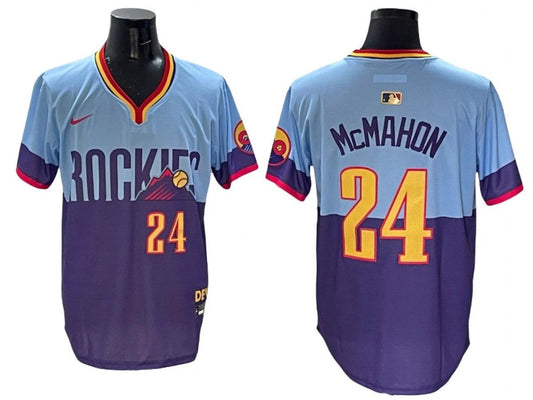 Colorado Rockies #24 Ryan McMahon 2025 City Connect Limited Jersey Purple Light Blue by My Store
