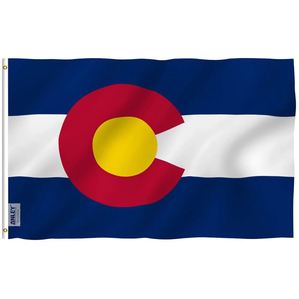 Colorado State Polyester Flag - Colorado CO Flag Polyester with Brass Grommets 3X5Ft Banner USA by flagsjustdoit