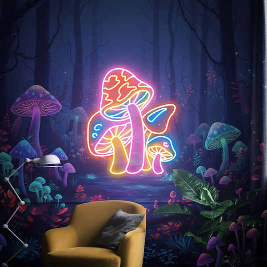 Colorful Mushroom Neon Sign Kids Room Decor Sign by Neonchics