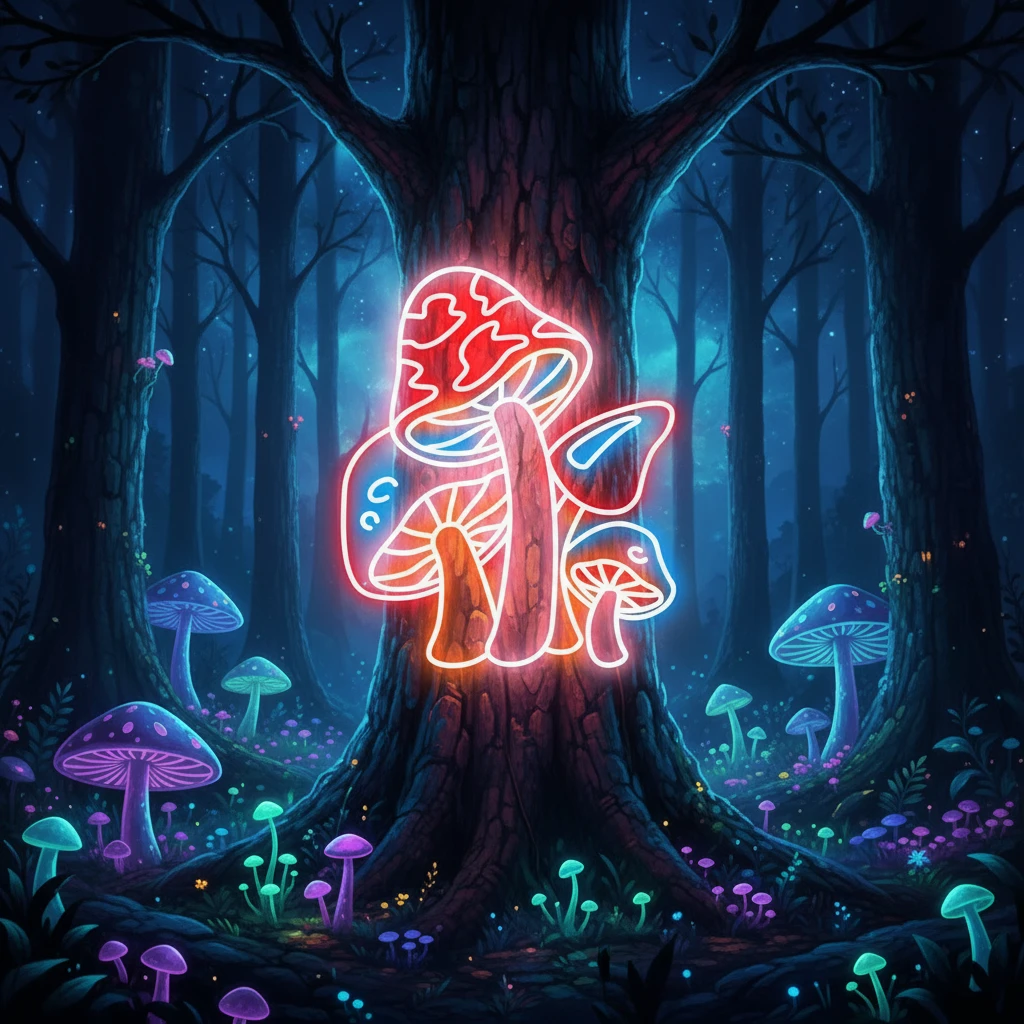 Colorful Mushroom Neon Sign Kids Room Decor Sign by Neonchics