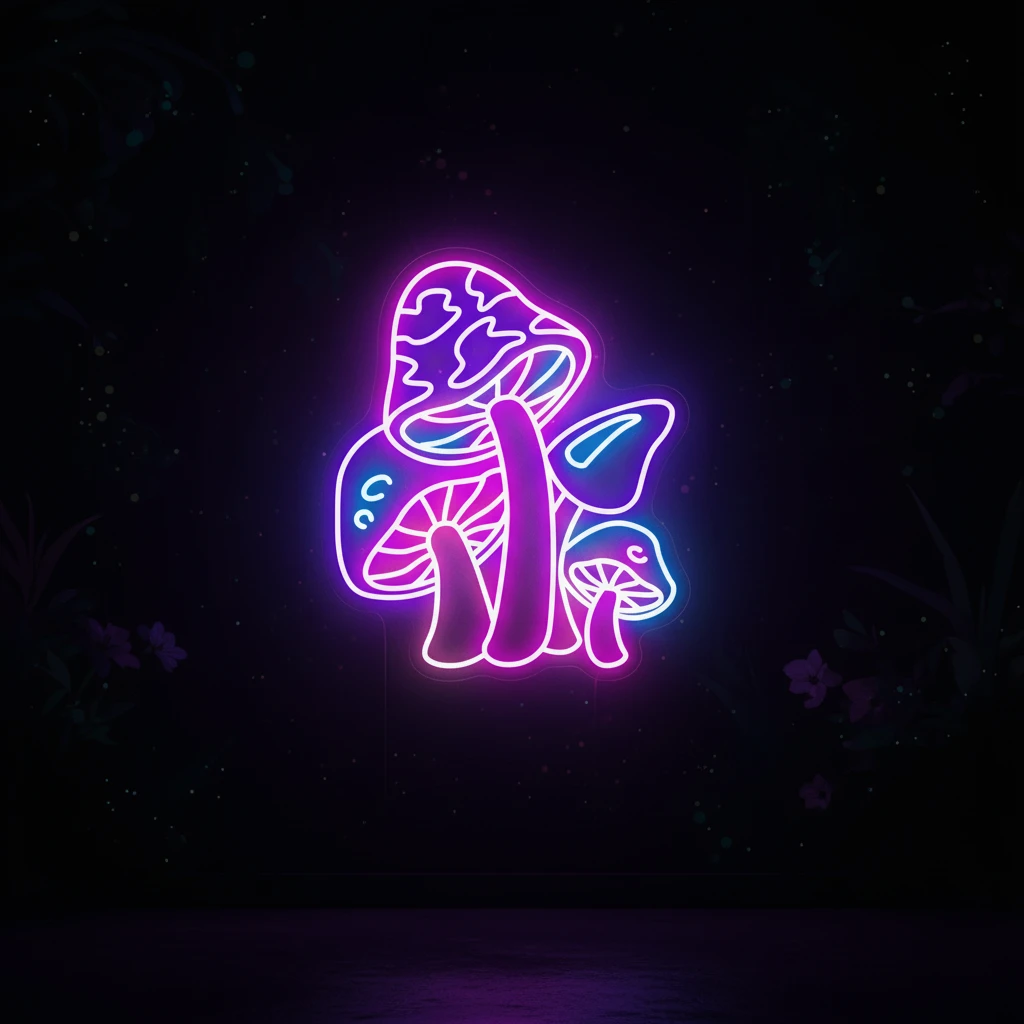 Colorful Mushroom Neon Sign Kids Room Decor Sign by Neonchics