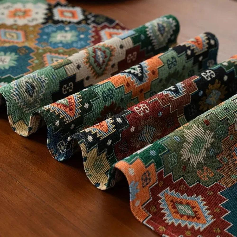 Colorful Geometric Tassel Table Runner Decor by Casa & Beyond