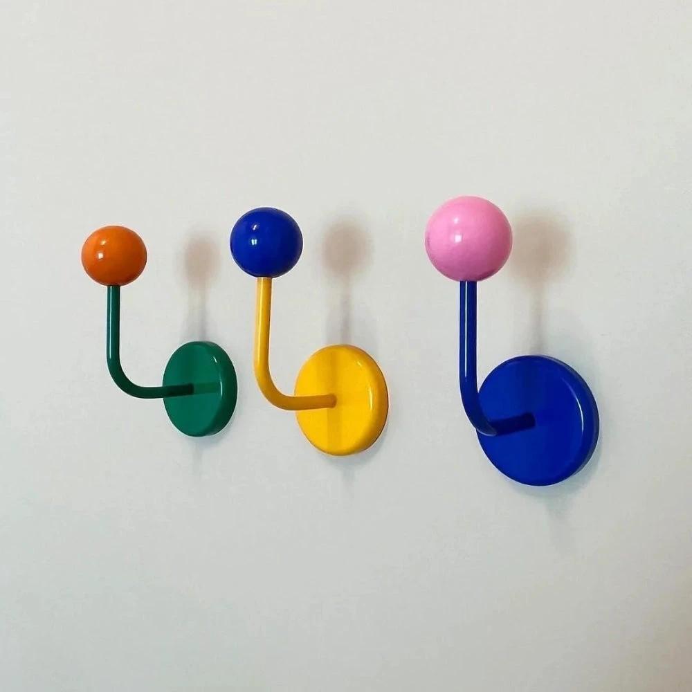 Colorful Magnetic Wooden Ball Hooks Home Storage by Casa & Beyond