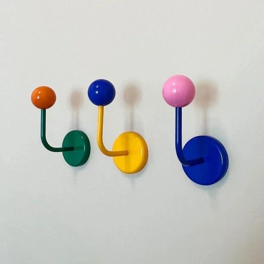 Colorful Magnetic Wooden Ball Hooks Home Storage by Casa & Beyond