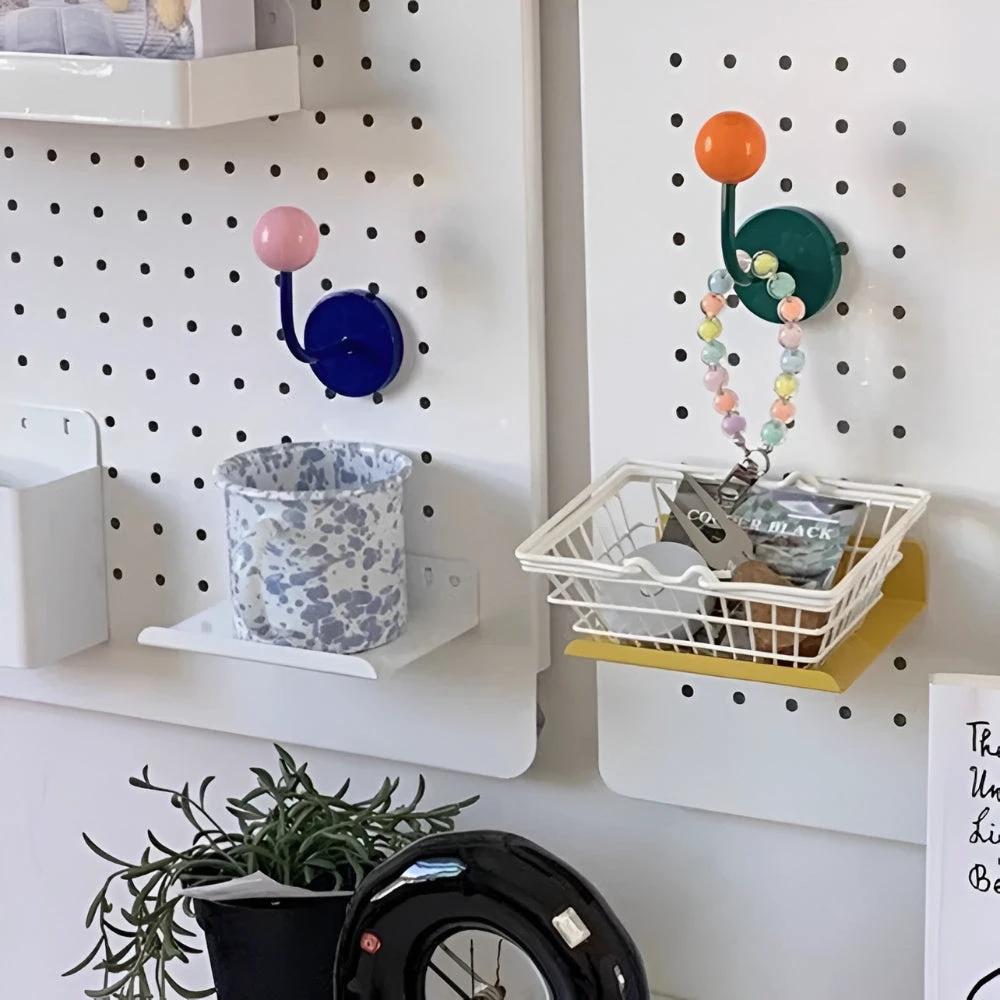 Colorful Magnetic Wooden Ball Hooks Home Storage by Casa & Beyond