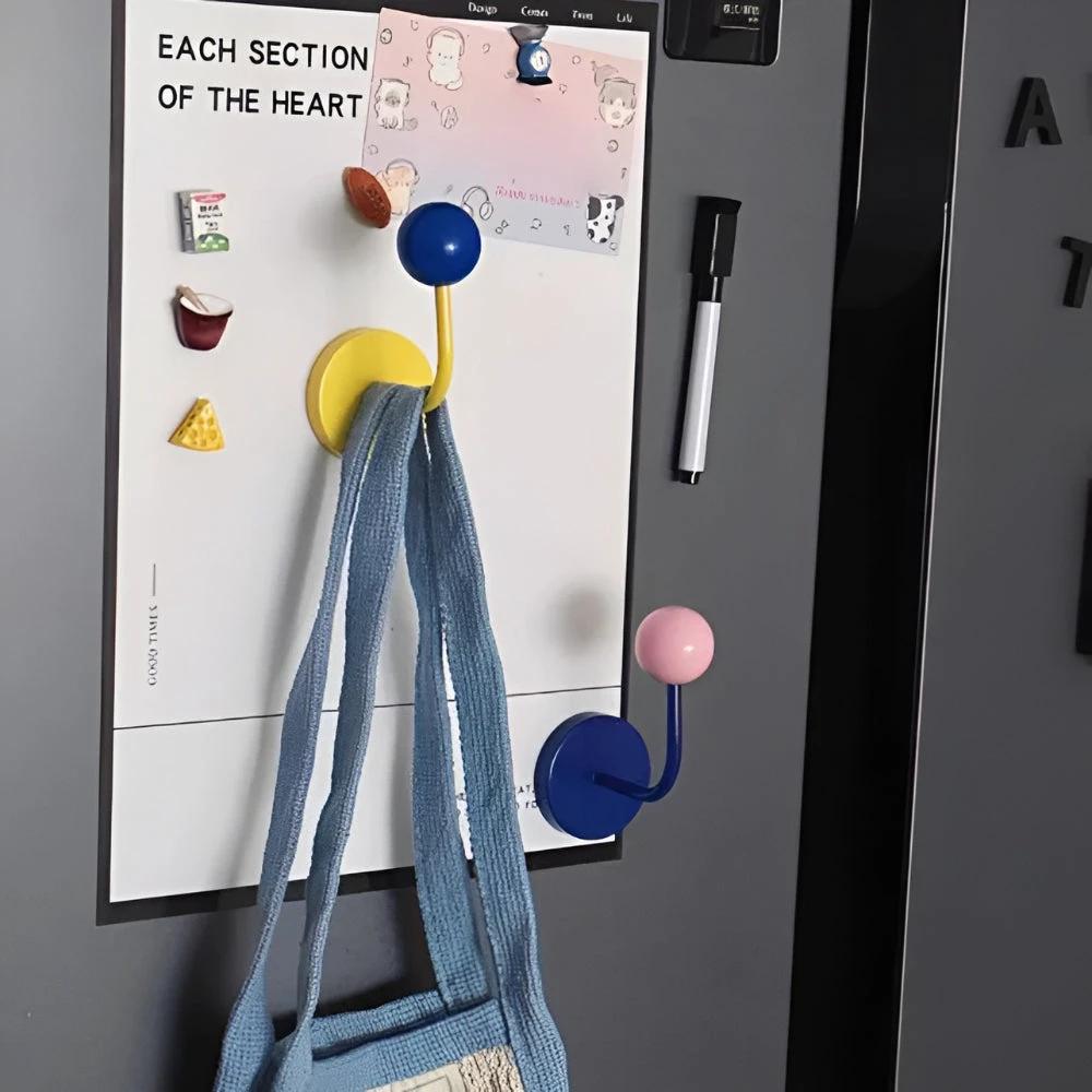 Colorful Magnetic Wooden Ball Hooks Home Storage by Casa & Beyond