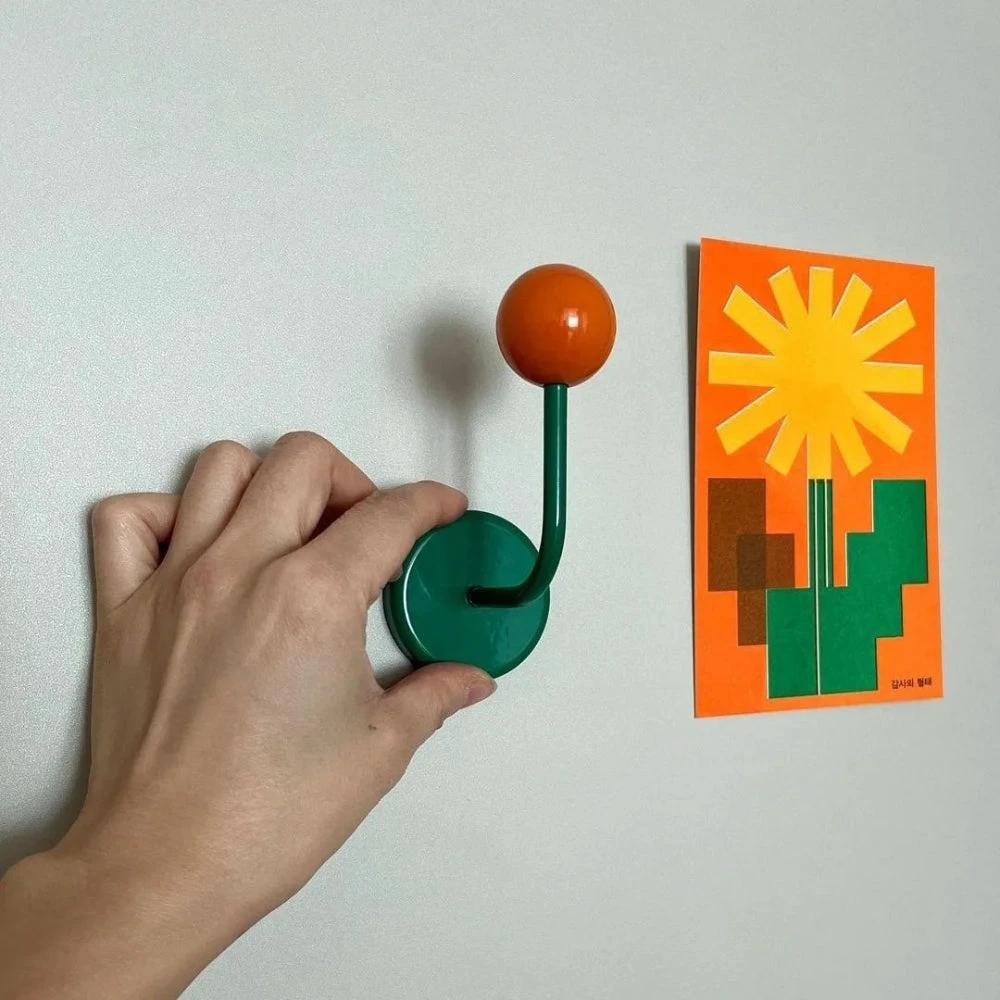 Colorful Magnetic Wooden Ball Hooks Home Storage by Casa & Beyond