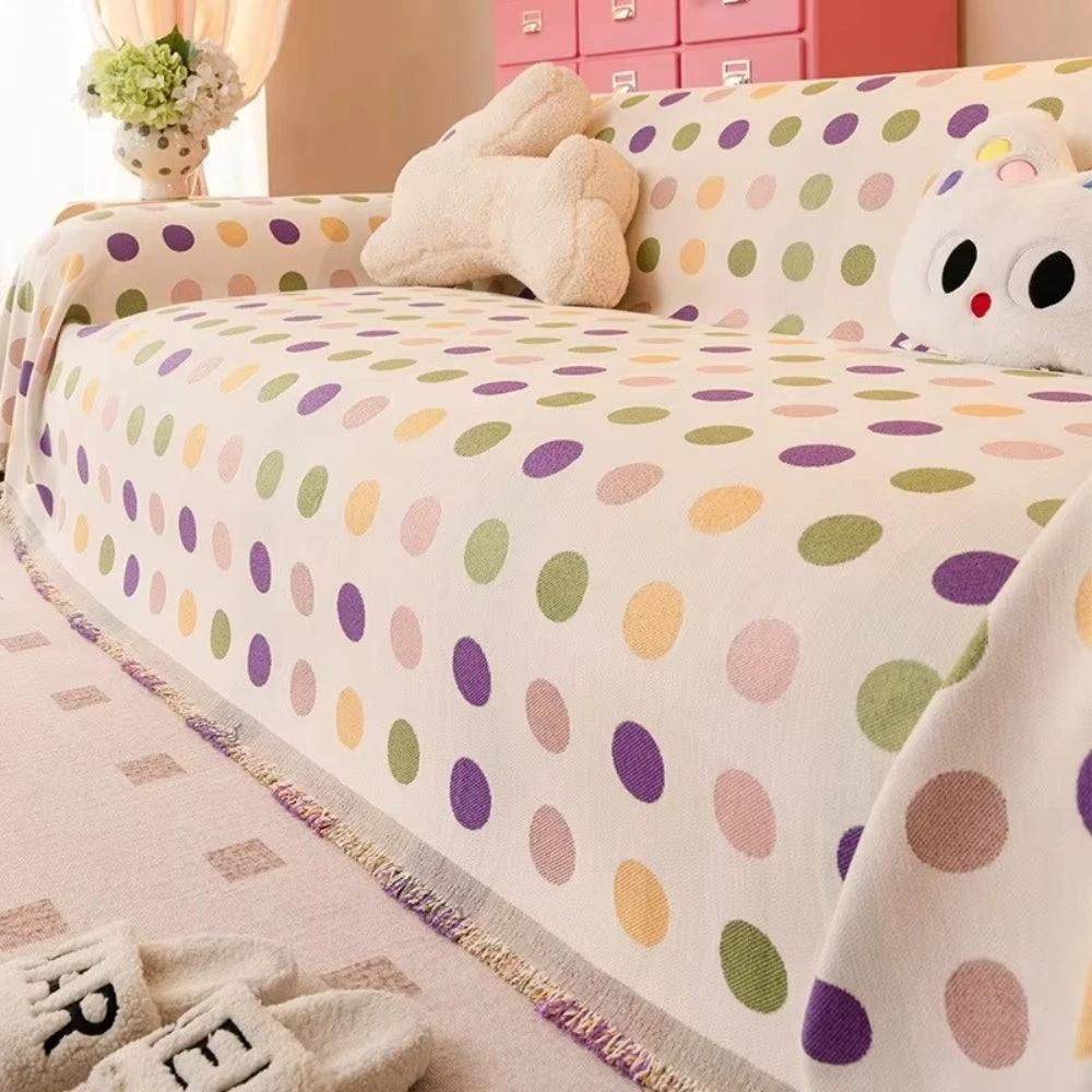 Colorful Polka Dot Sofa Cover by Casa & Beyond