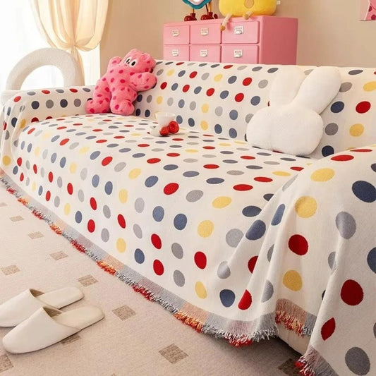Colorful Polka Dot Sofa Cover by Casa & Beyond
