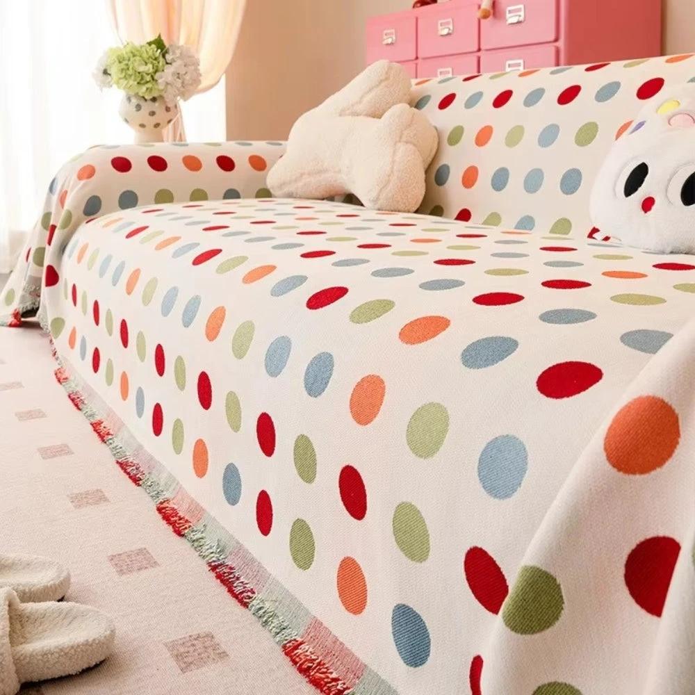 Colorful Polka Dot Sofa Cover by Casa & Beyond