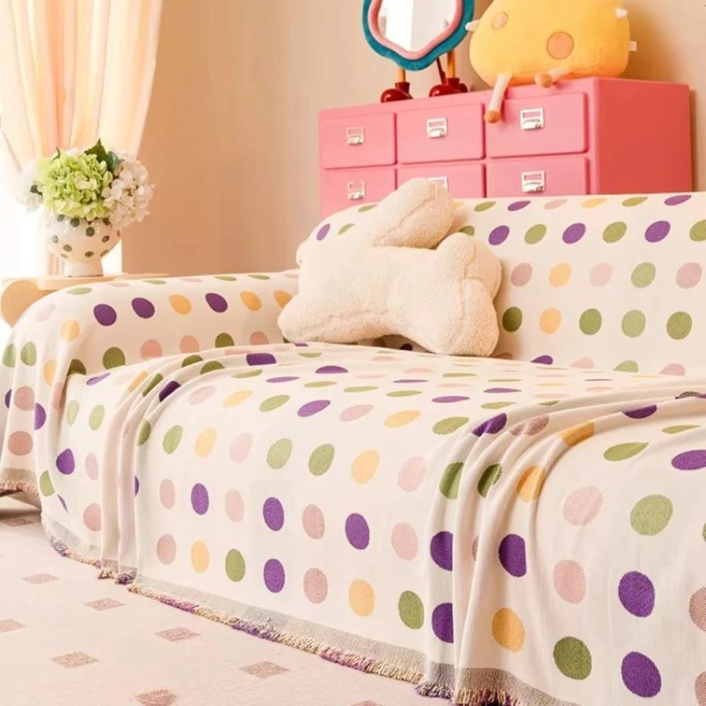 Colorful Polka Dot Sofa Cover by Casa & Beyond
