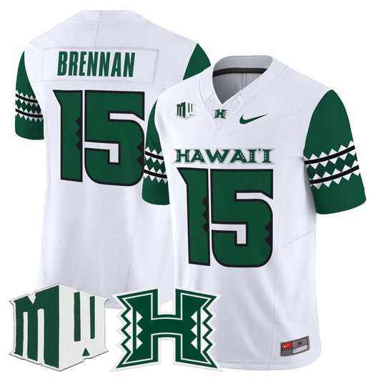 Colt Brennan Jersey #15 Hawai'i Rainbow Warriors 2025 Vapor Stitched White by My Store NCAA Football Jerseys