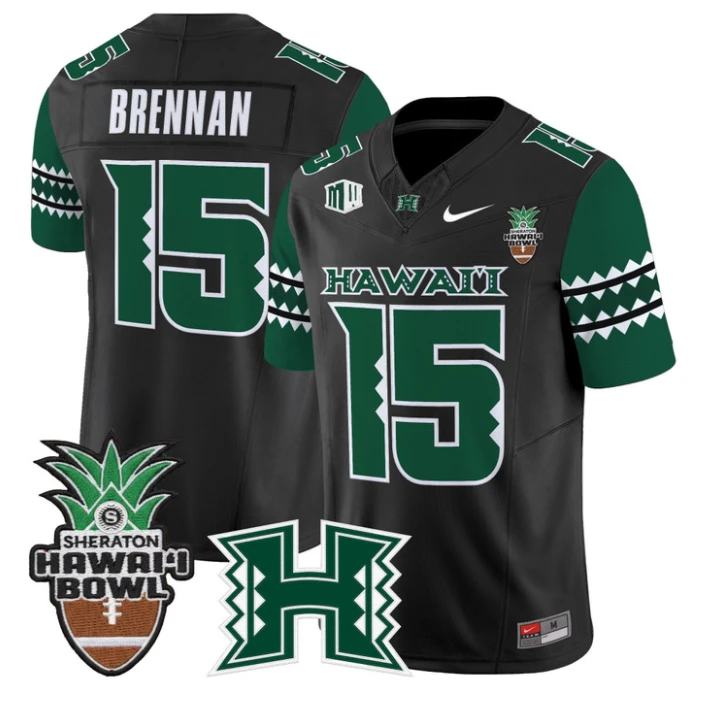 Colt Brennan Jersey #15 Hawai'i Rainbow 2025 Hawai'i Bowl Stitched by My Store NCAA Football Jerseys