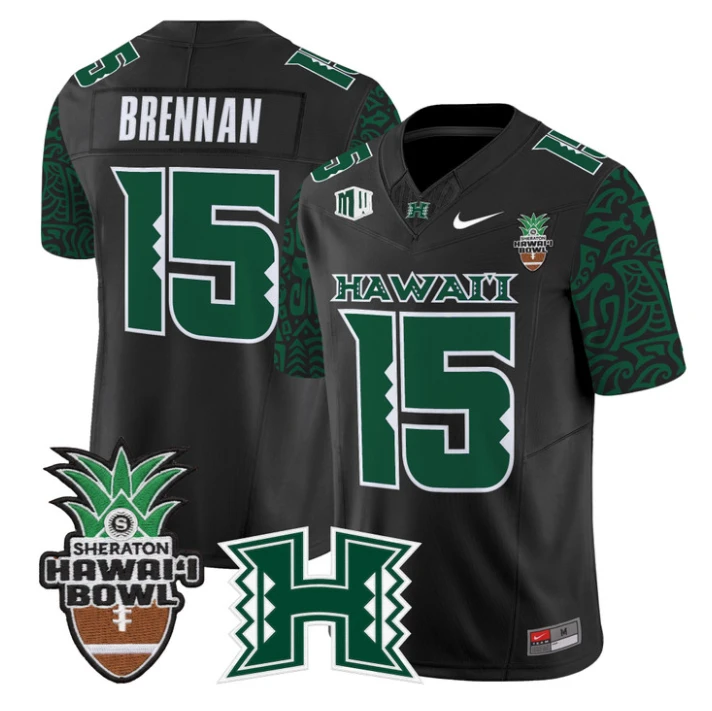 Colt Brennan Jersey #15 Hawai'i Rainbow 2025 Hawai'i Bowl Stitched Black Limited by My Store NCAA Football Jerseys