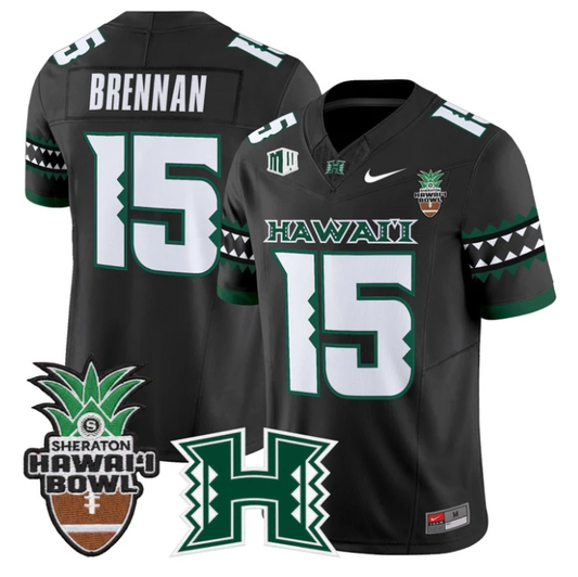 Colt Brennan Jersey #15 Hawai'i Rainbow 2025 Hawai'i Bowl Stitched by My Store NCAA Football Jerseys
