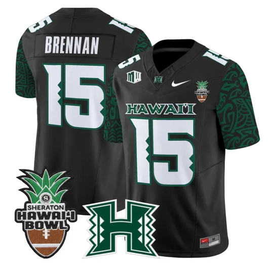 Colt Brennan Jersey #15 Hawai'i Rainbow 2025 Hawai'i Bowl Stitched Black Limited by My Store NCAA Football Jerseys