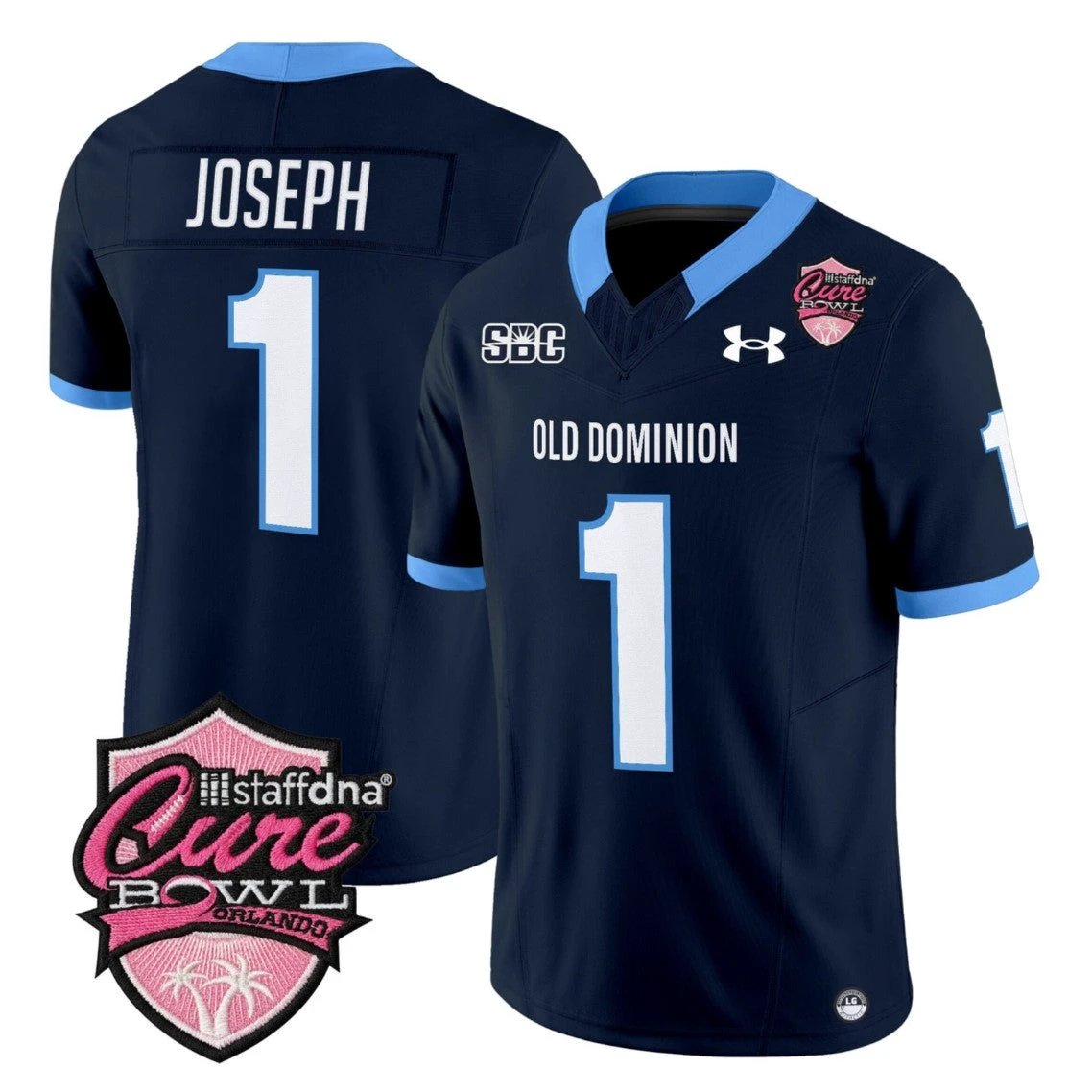Colton Joseph Jersey #1 Old Dominion Monarchs 2025 Cure Bowl Stitched by My Store NCAA Football Jerseys