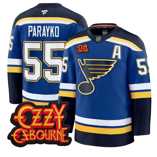 Colton Parayko Jersey #55 St. Louis Blues Ozzy Osbourne Patch Stitched by Hockey David