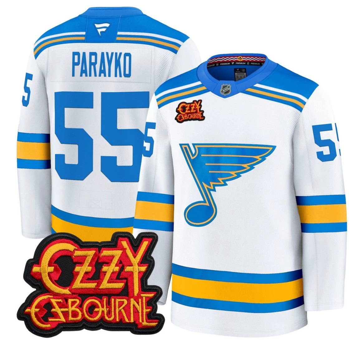 Colton Parayko Jersey #55 St. Louis Blues Ozzy Osbourne Patch Stitched by Hockey David