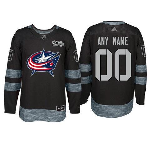 Columbus Blue Jackets Black 1917-2017 100th Anniversary Stitched NHL Custom Jersey by Hockey David