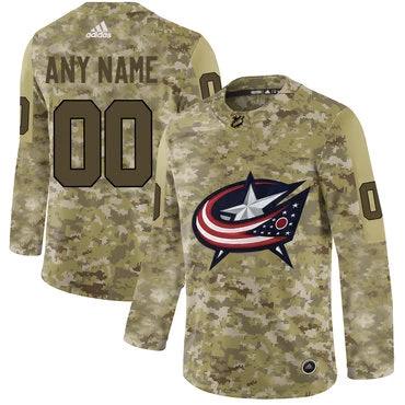 Columbus Blue Jackets Camo Customized Jersey by Hockey David