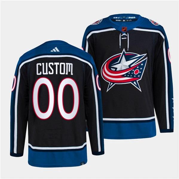 Columbus Blue Jackets Custom Navy 2022 Reverse Retro Stitched Jersey by Hockey David