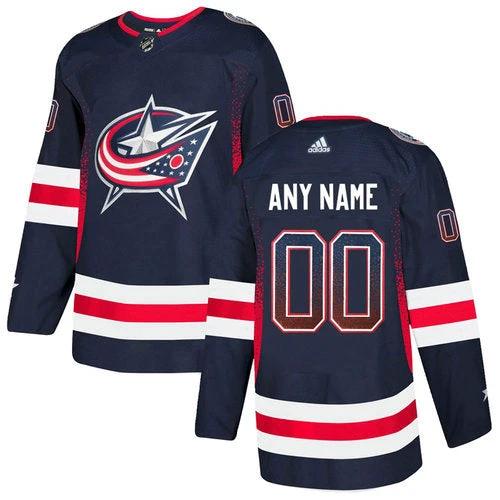 Columbus Blue Jackets Navy Customized Drift Fashion Jersey by Hockey David