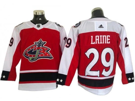 Columbus Blue Jackets #29 Patrik Laine Red Reverse Retro Jersey by Hockey David
