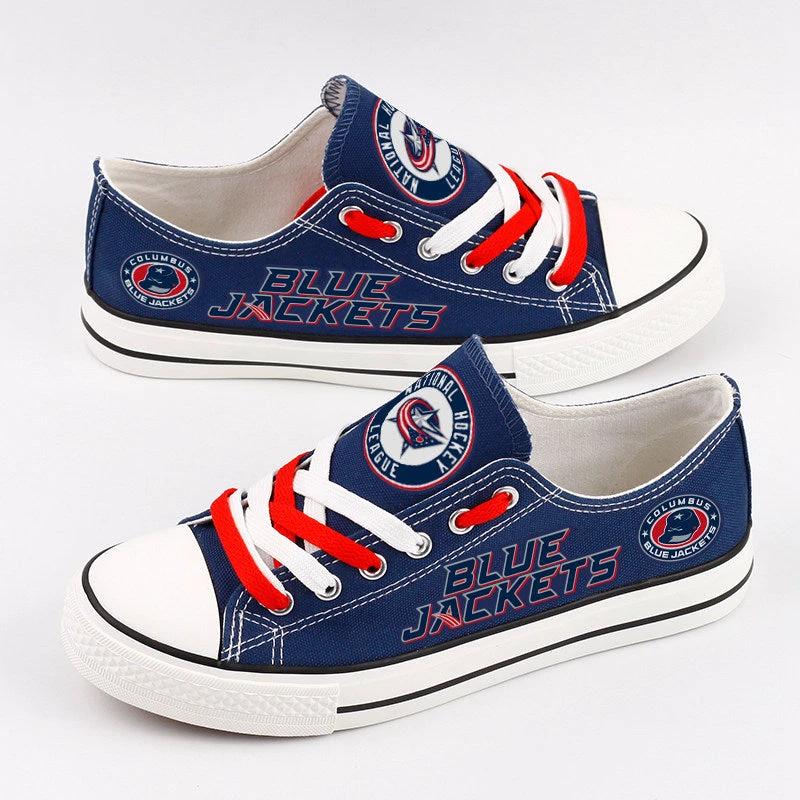 Columbus Blue Jackets Low Top Canvas Sport Sneakers Shoes For Men Women Fans by Crocs