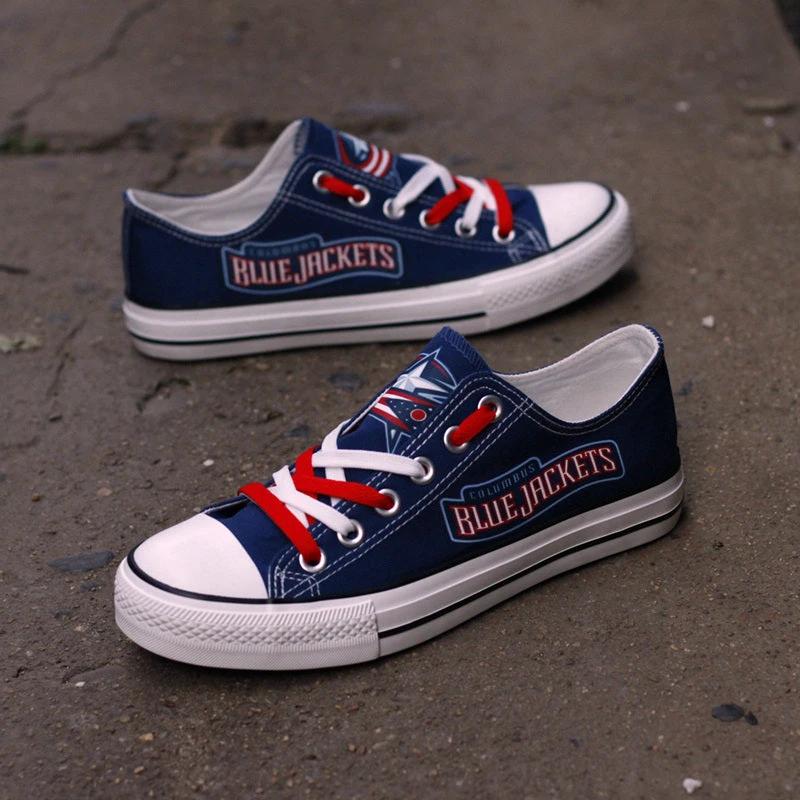 Columbus Blue Jackets Low Top Canvas Sport Sneakers Shoes For Men Women Fans by Crocs