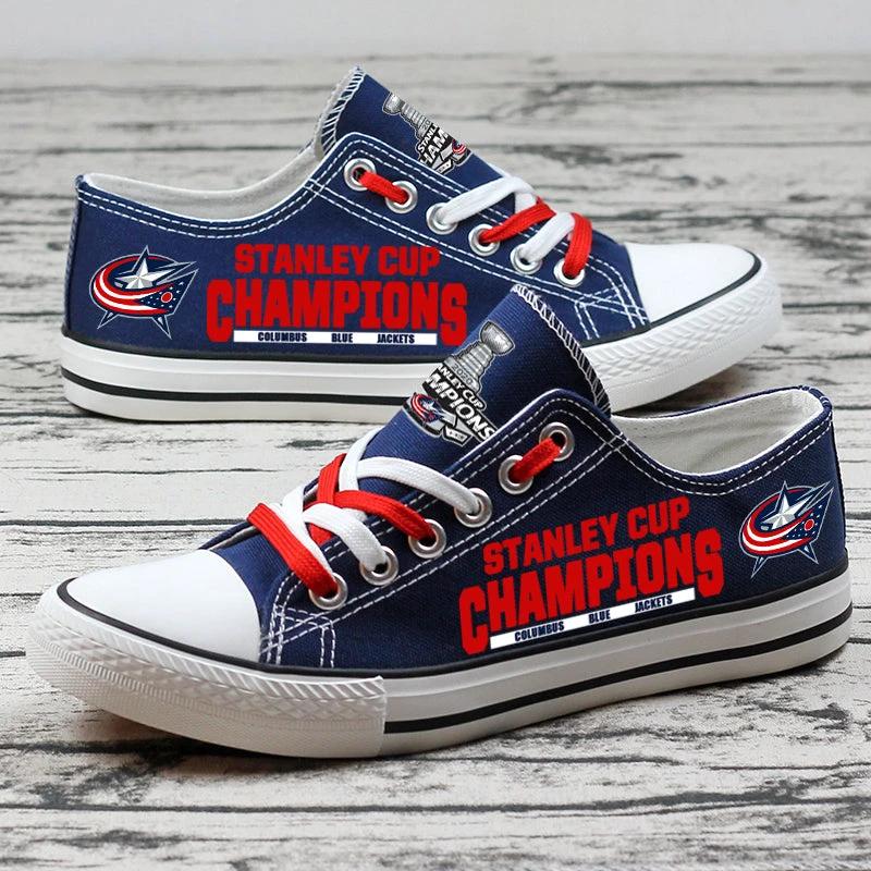 Columbus Blue Jackets Low Top Canvas Sport Sneakers Shoes For Men Women Fans by Crocs