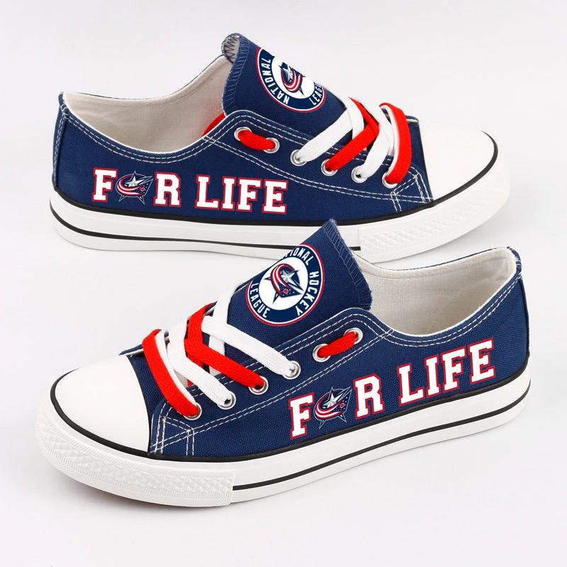 Columbus Blue Jackets Low Top Canvas Sport Sneakers Shoes For Men Women Fans by Crocs