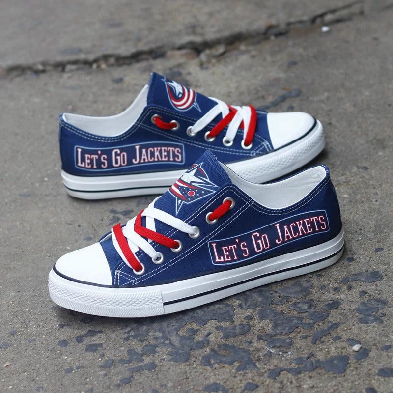 Columbus Blue Jackets Low Top Canvas Sport Sneakers Shoes For Men Women Fans by Crocs