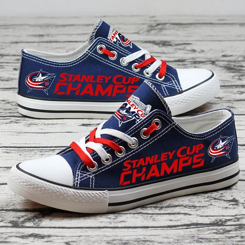 Columbus Blue Jackets Low Top Canvas Sport Sneakers Shoes For Men Women Fans by Crocs